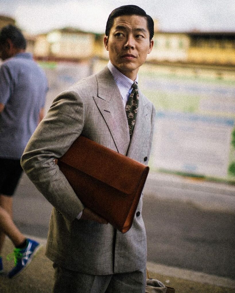 Joe Ha of The Finery Company at Pitti Uomo 94 in B&Tailor | Photo by @the_kyu via The Finery Company