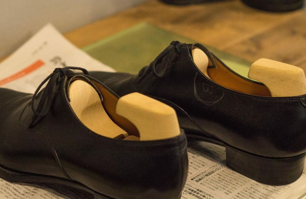 Yohei Fukuda Black Captoe Oxfords